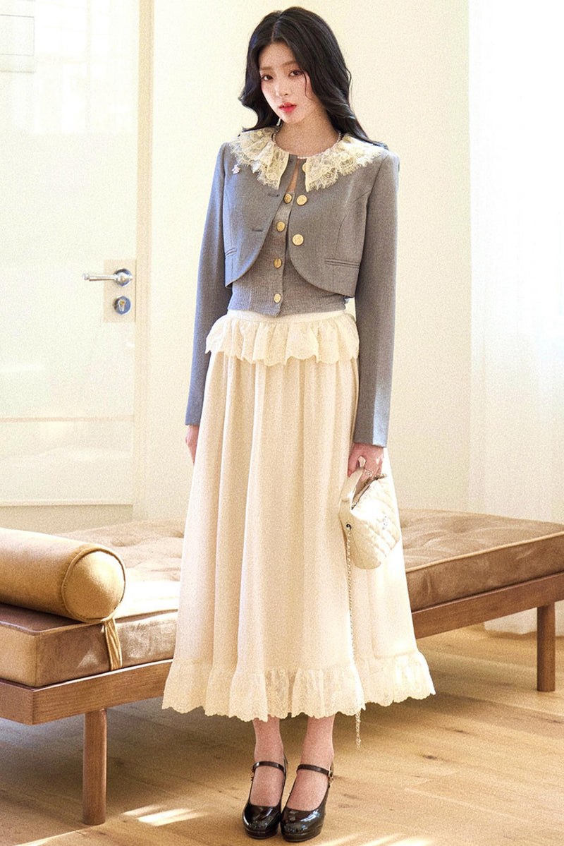 French Wreath Jacket + Top + Skirt