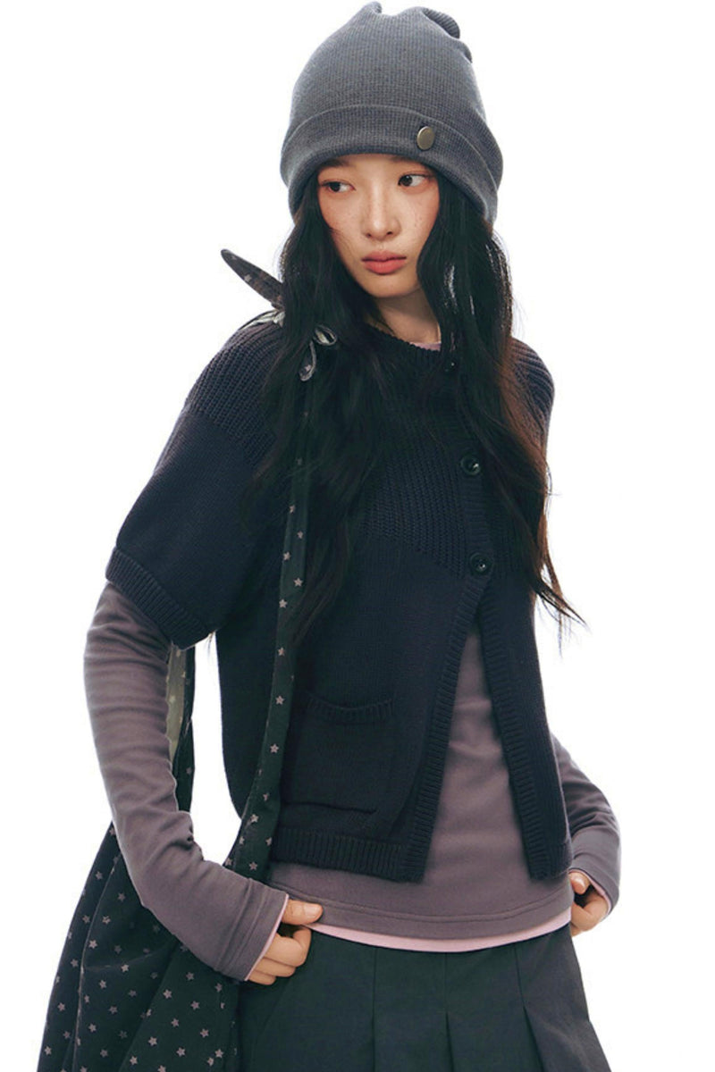 Y2k Button Layered Top