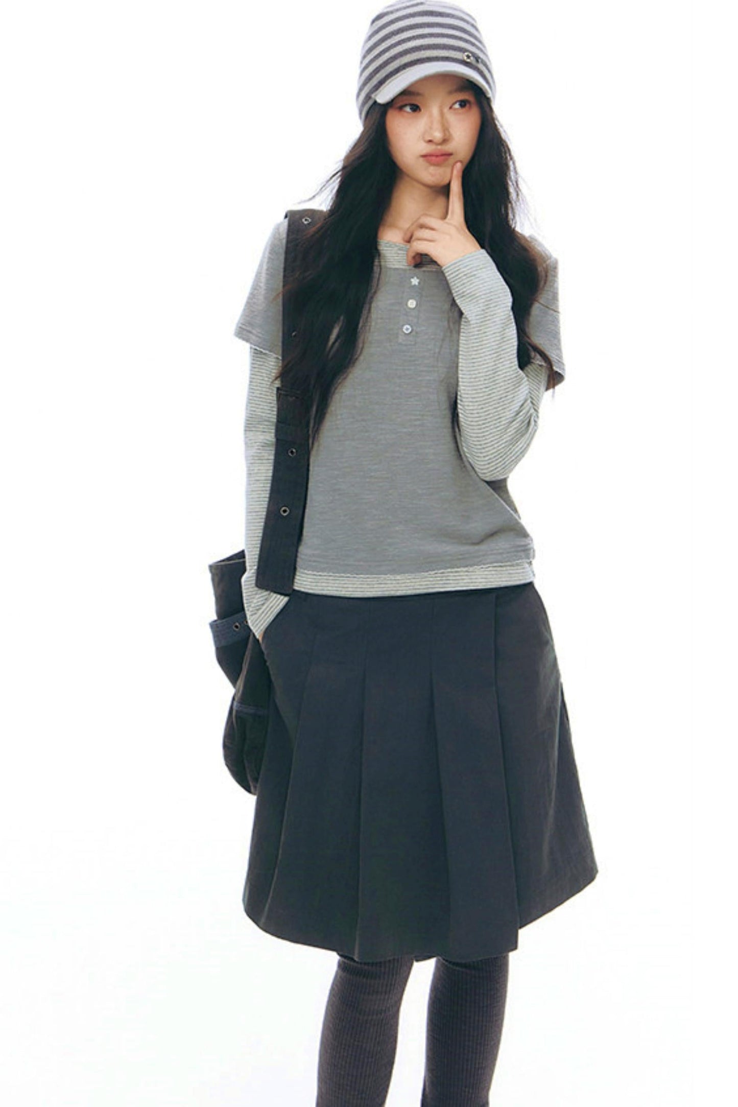 Contrast Color Layered Top