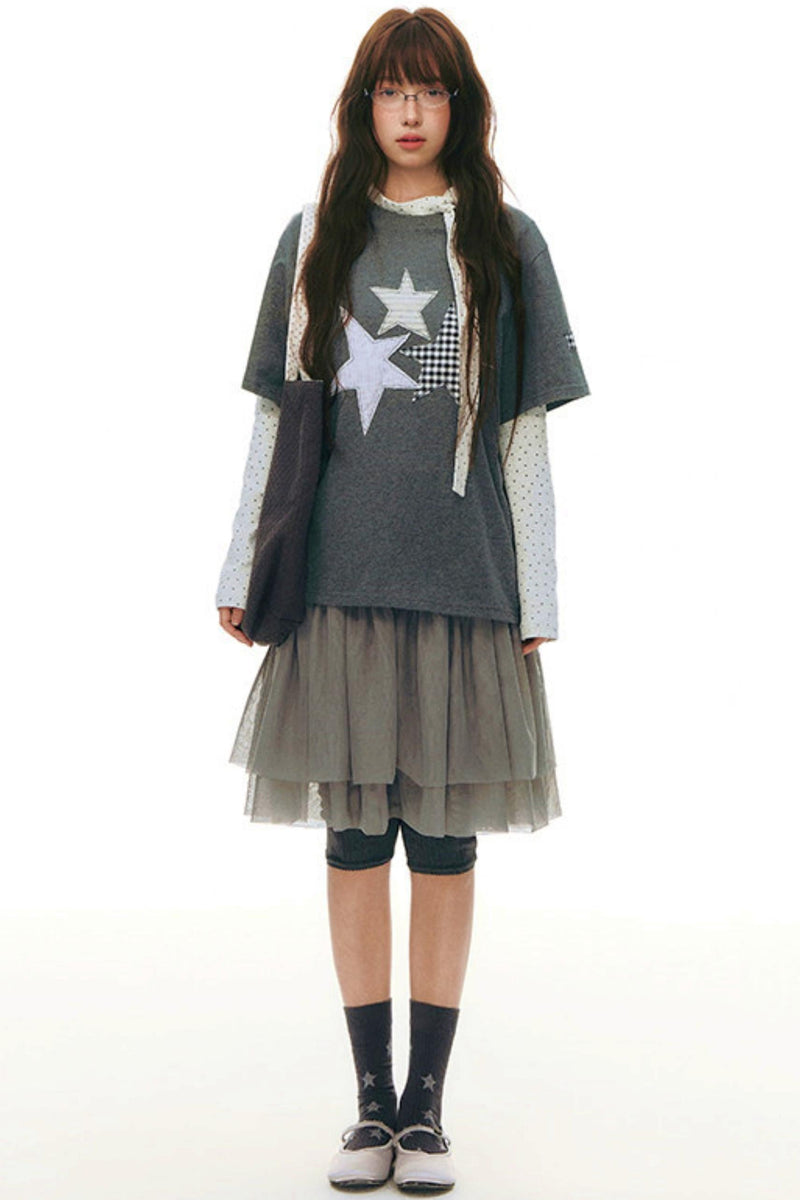 Star Tie-neck Slim Fit Top