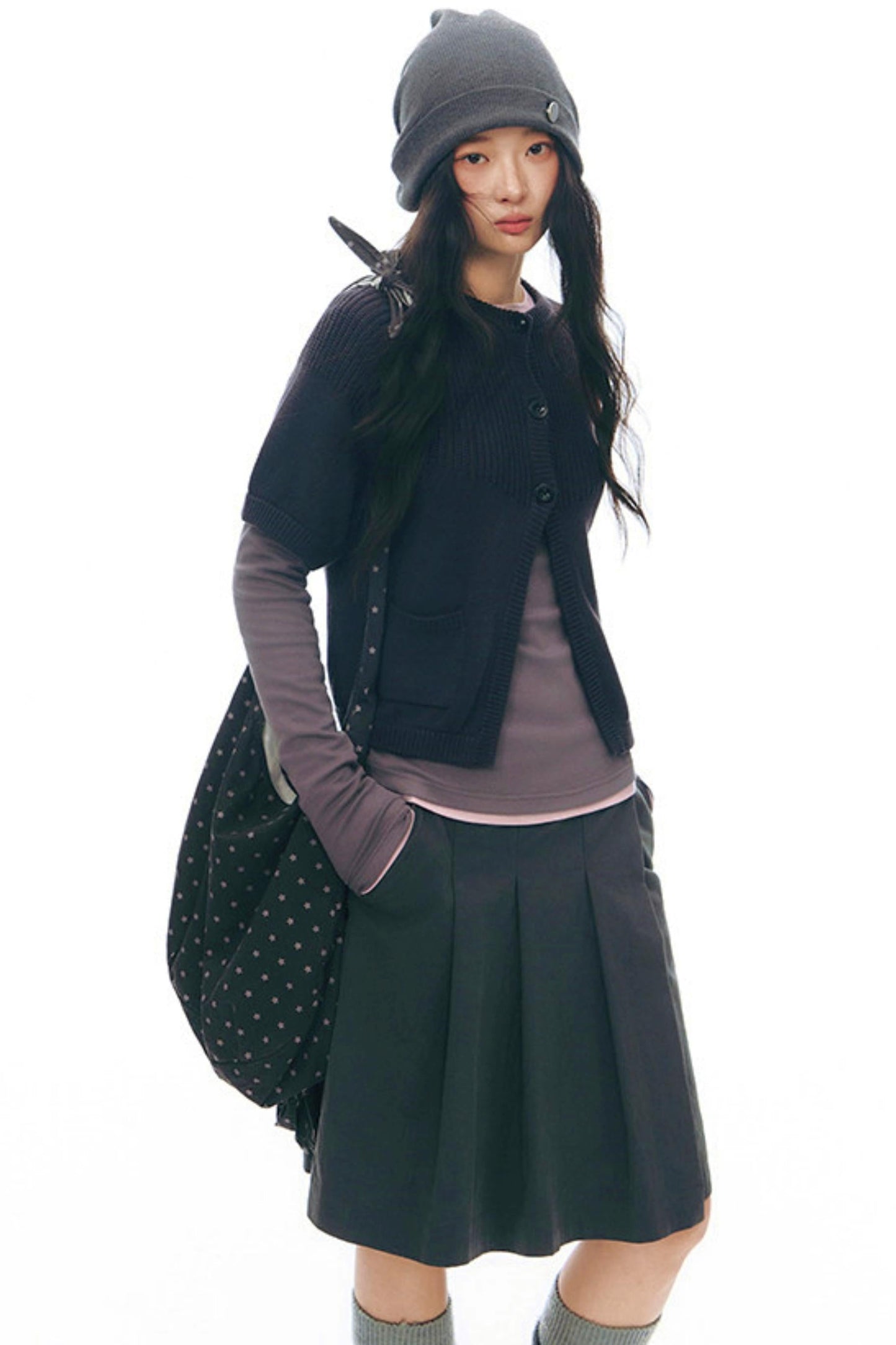 Y2k Button Layered Top