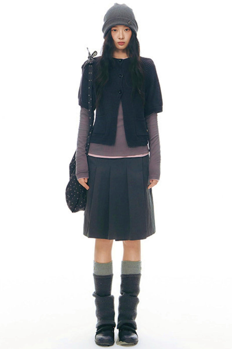 Y2k Button Layered Top