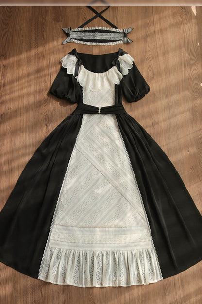 Lace Ribbon Maid Lolita Dress