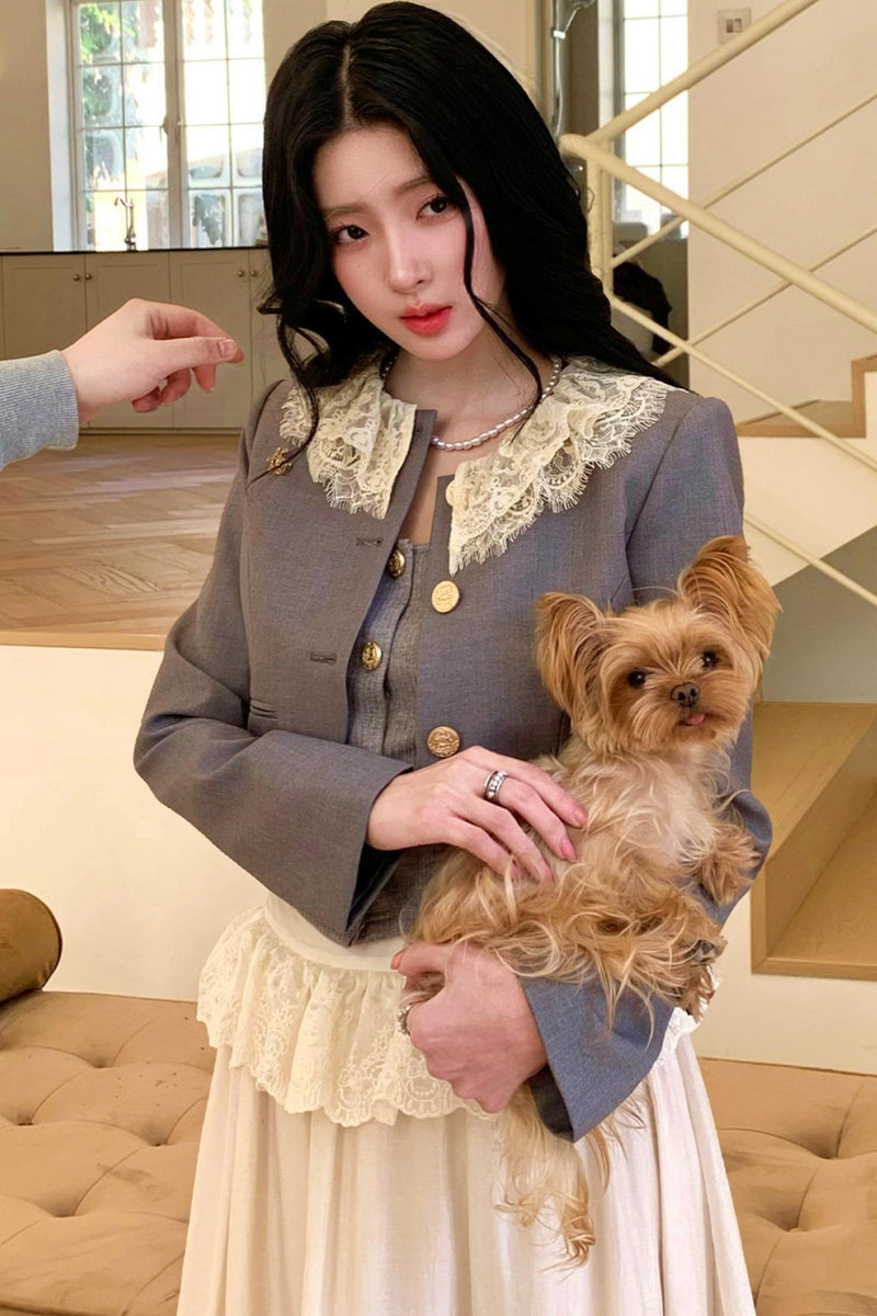 French Wreath Jacket + Top + Skirt