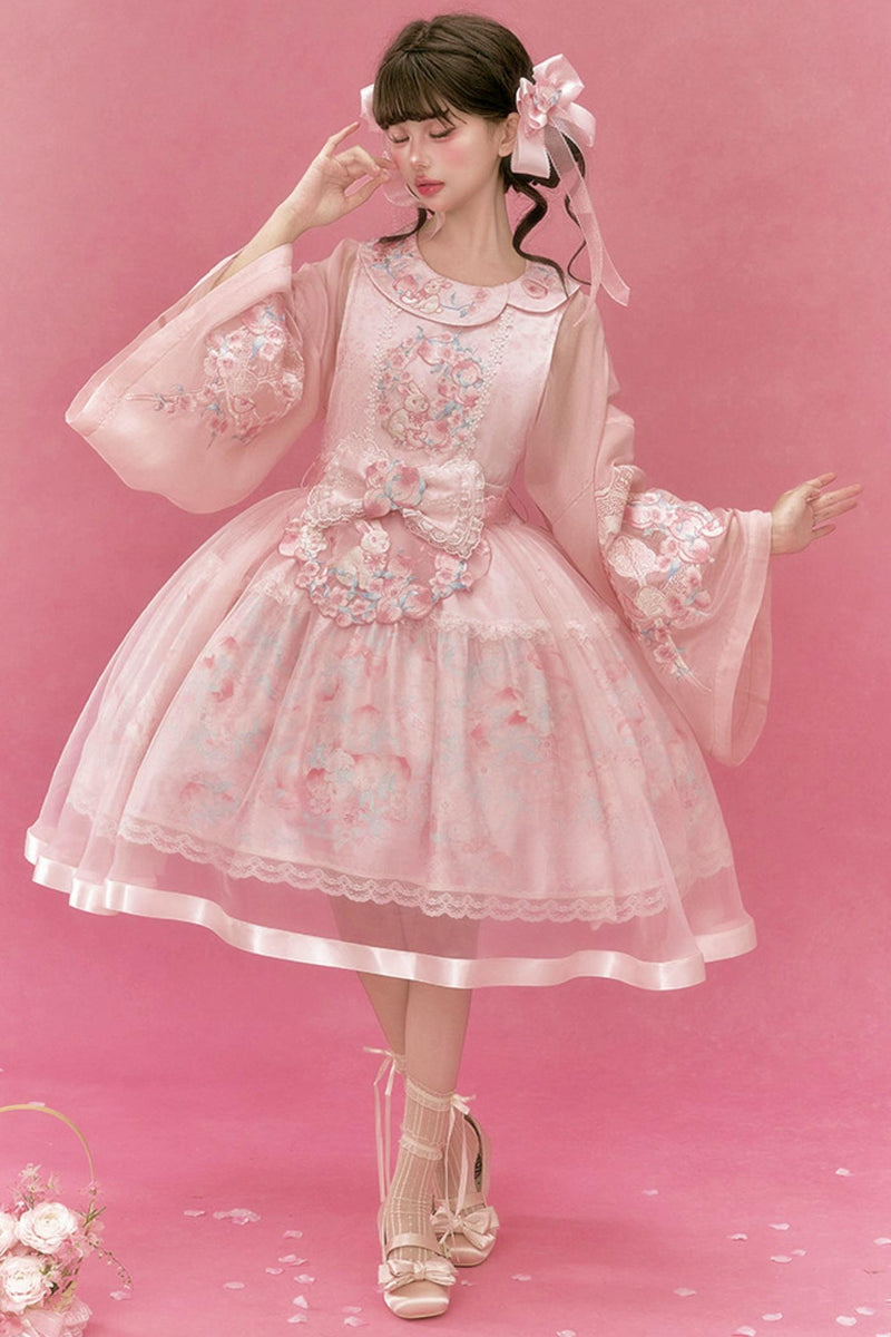 うさぎと桃のチャイナドレス+トップス+アウター+アクセサリー