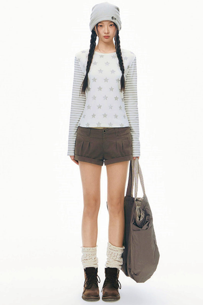 Star Striped Patchwork Top