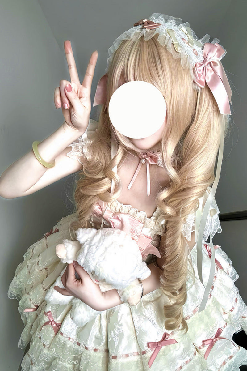 【予約商品】プリンセスリボンレースアップロリータドレス+アクセサリー