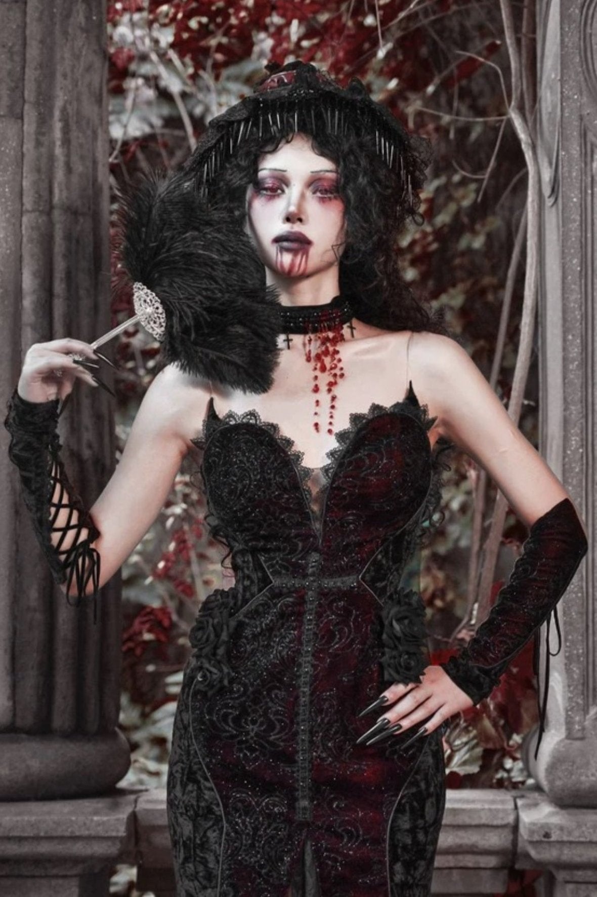 [pre-order] Velvet Glitter Gothic Mermaid Dress