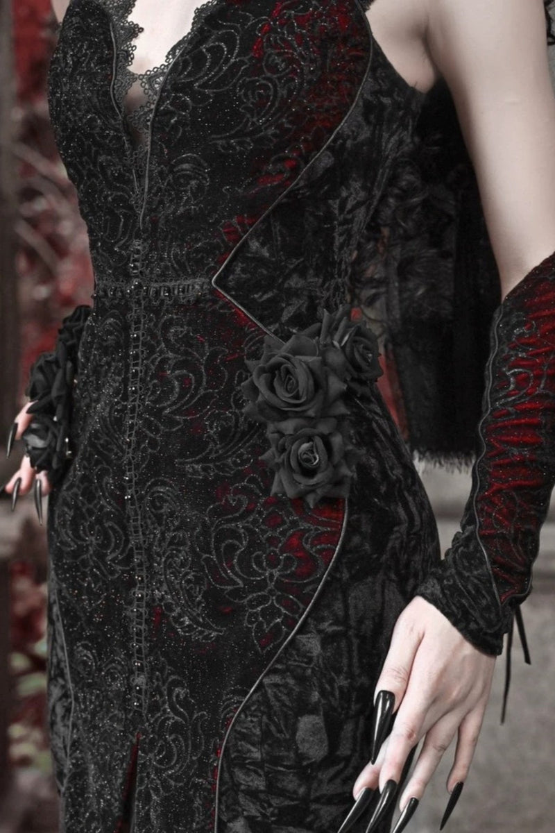 [pre-order] Velvet Glitter Gothic Mermaid Dress