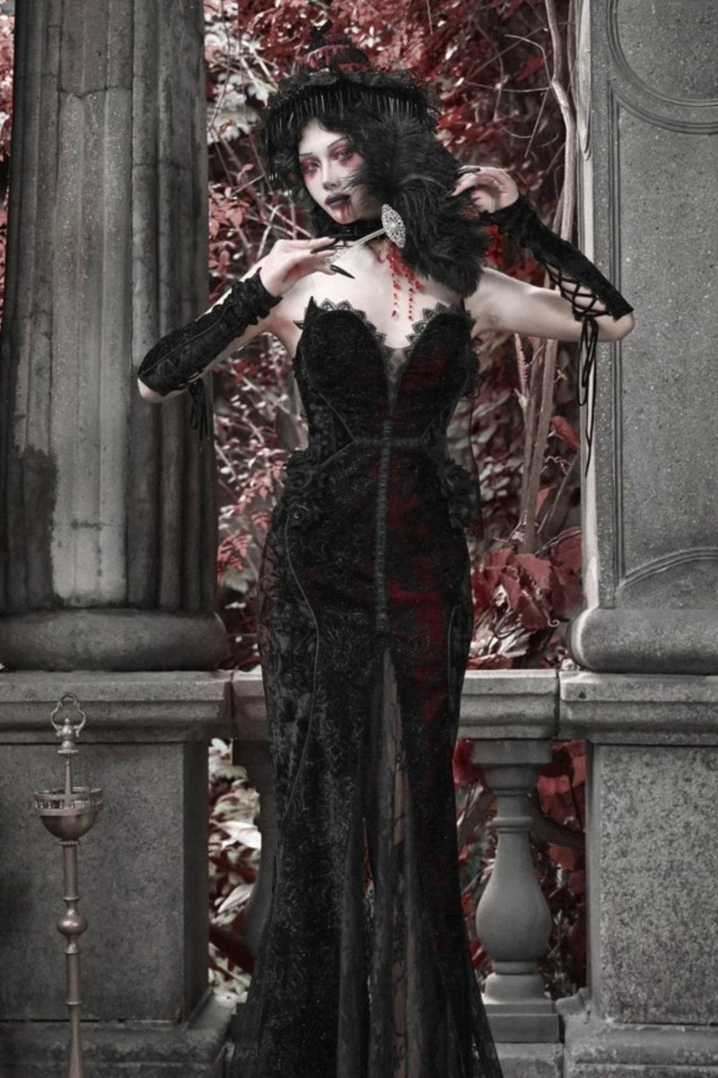 [pre-order] Velvet Glitter Gothic Mermaid Dress