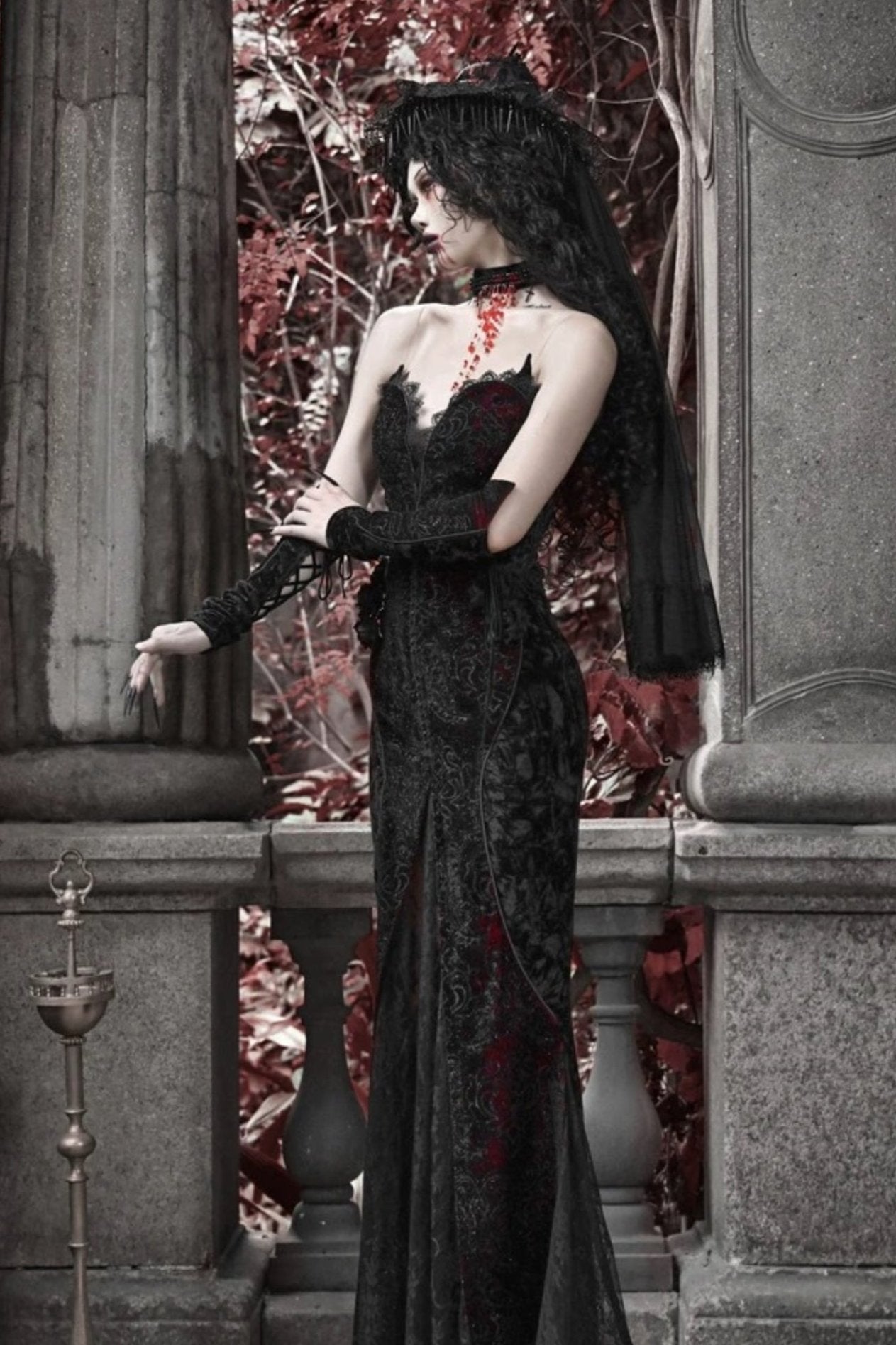 [pre-order] Velvet Glitter Gothic Mermaid Dress
