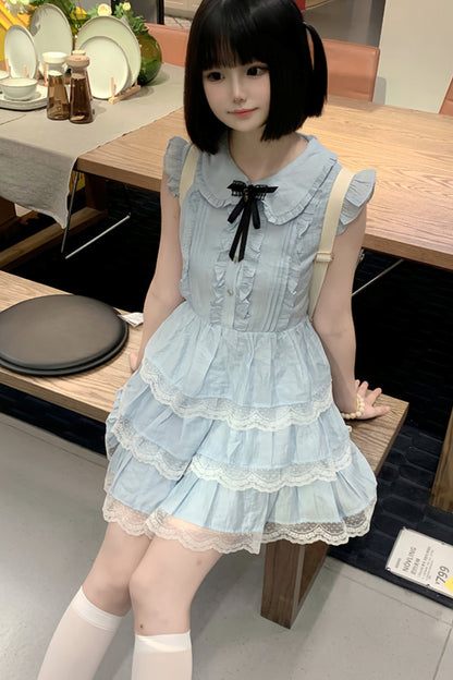 Flutter Sleeve Pink Lace Princess Dress