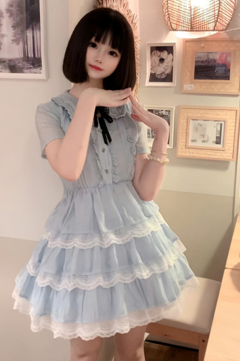Flutter Sleeve Pink Lace Princess Dress