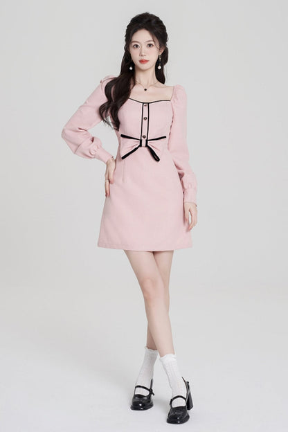 Pink Square Air Neck Bowlindress