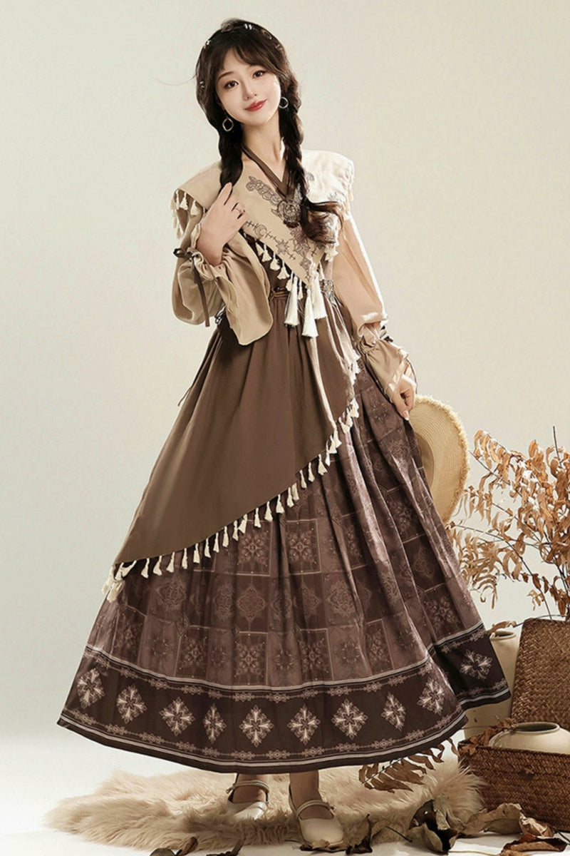 Exotic Retro Chinese-style Dress + Fake Collar