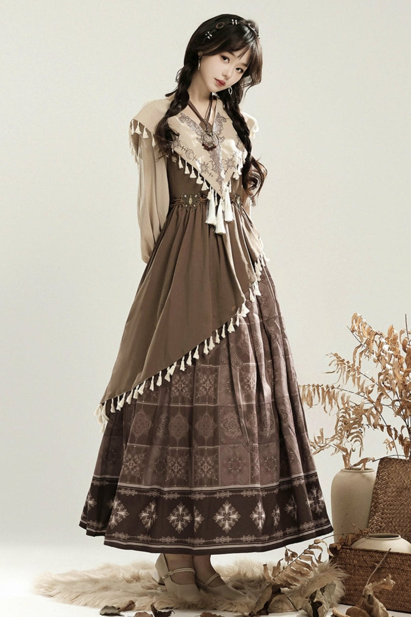 Exotic Retro Chinese-style Dress + Fake Collar