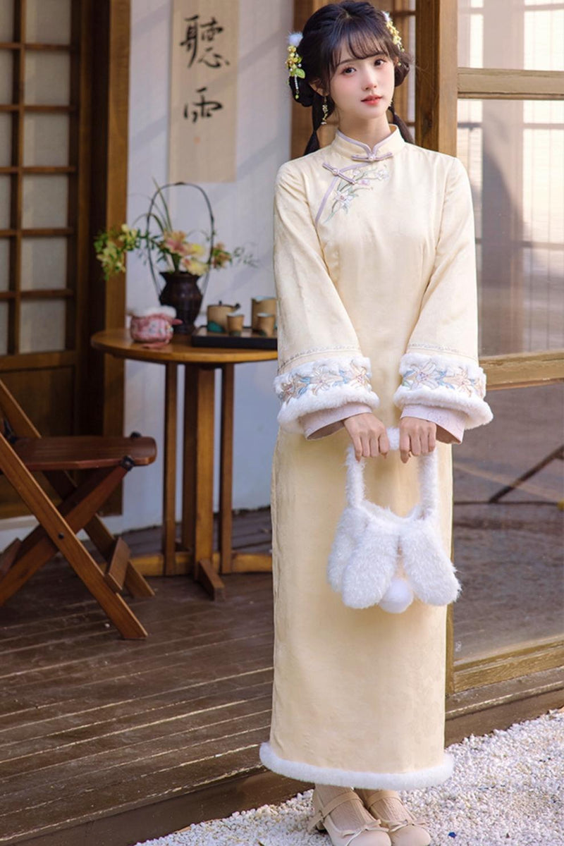 [pre-order] Wool Chinese-style Dress Set
