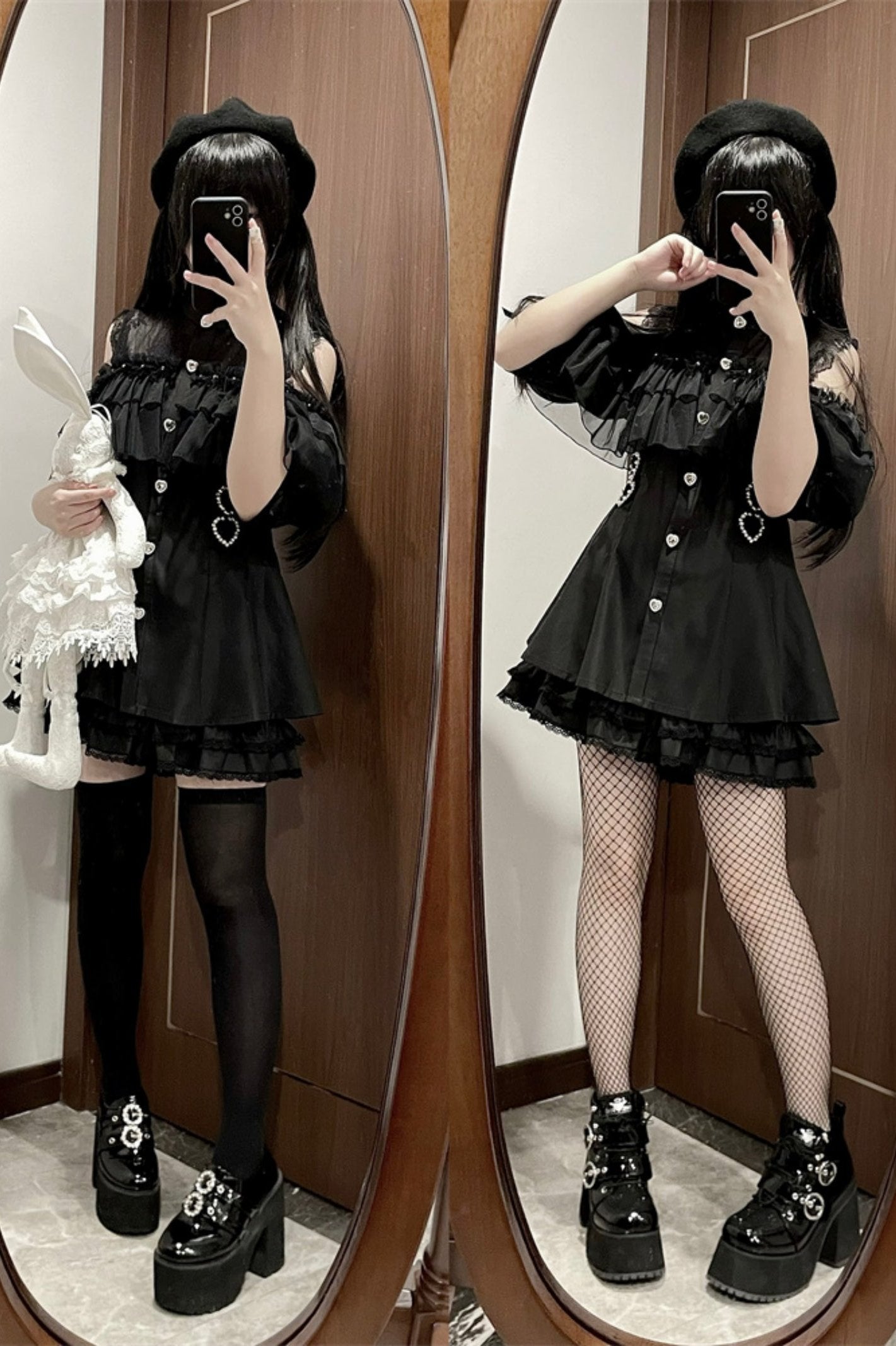 [pre-order] Japanese Yarn Off Shoulder Cape Suit