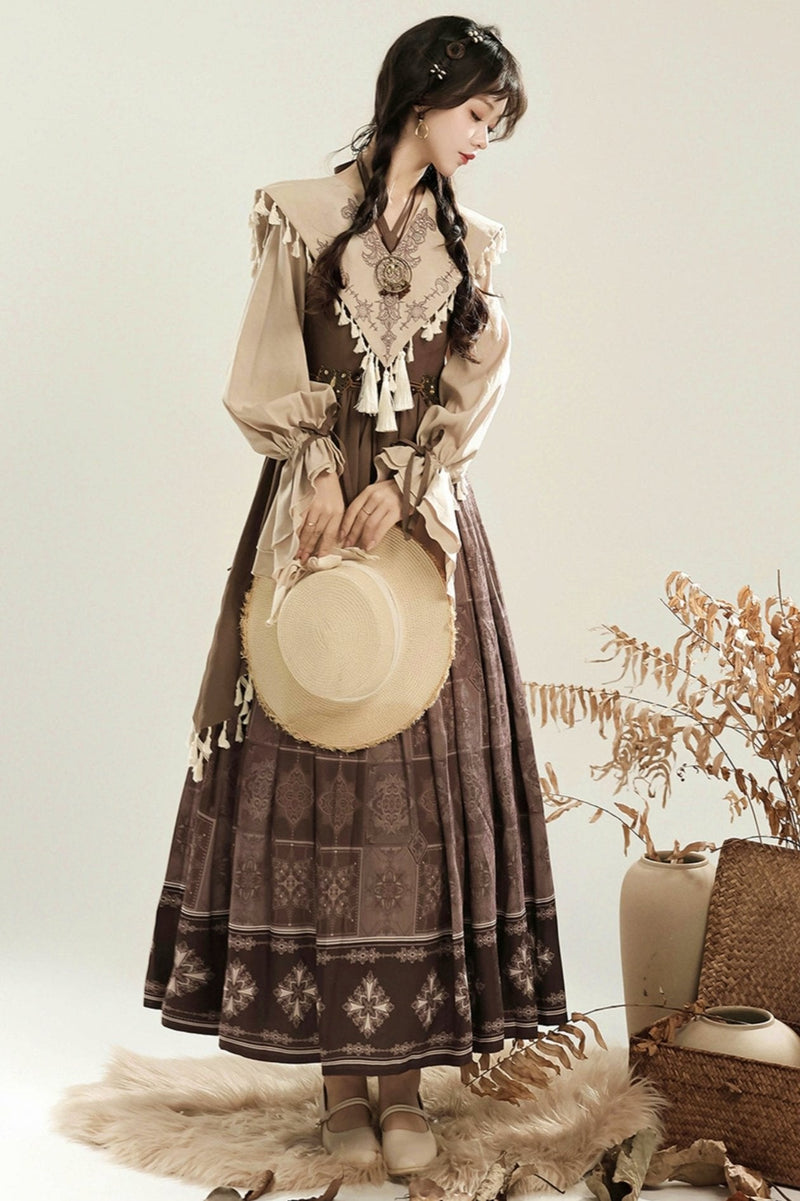 Exotic Retro Chinese-style Dress + Fake Collar