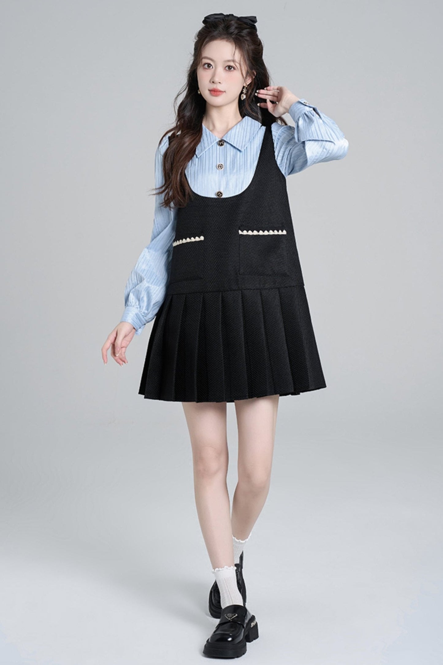 French Hepburn Pleated Doll Dress