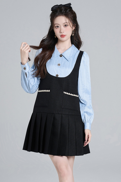 French Hepburn Pleated Doll Dress