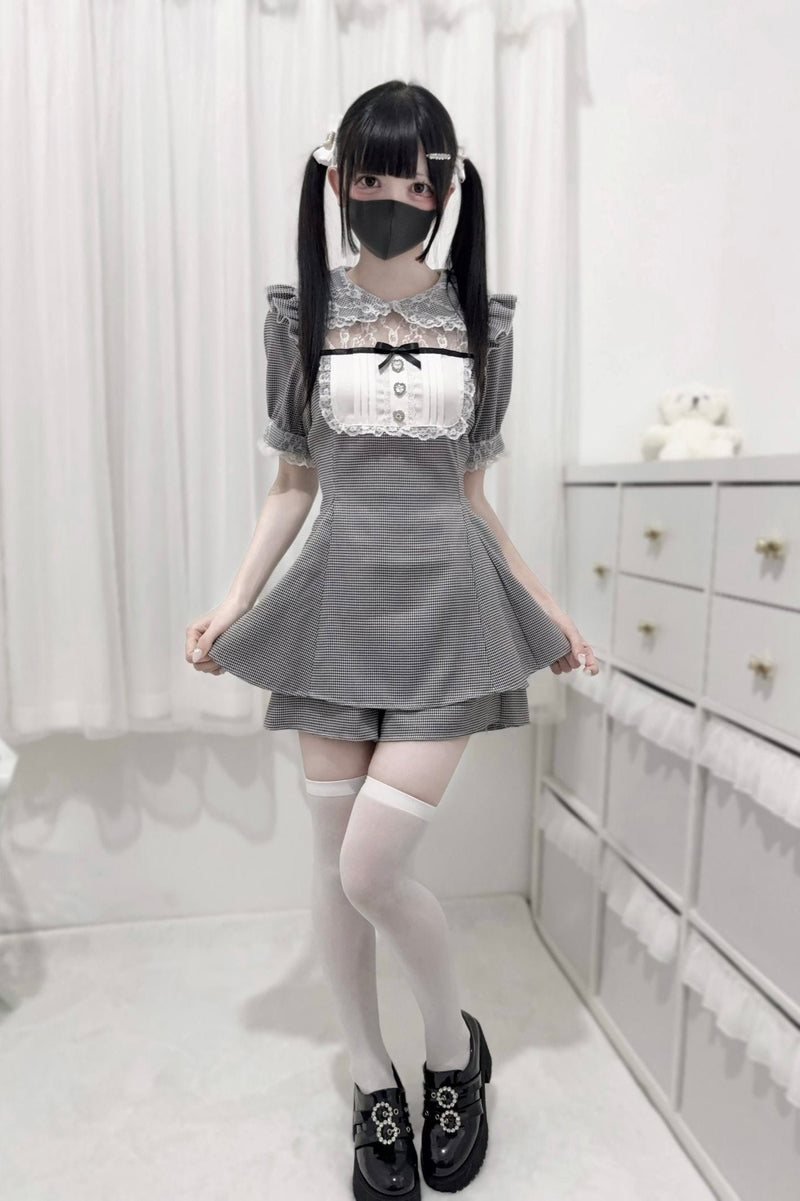 [pre-order] Lace Stitching Doll Collar Dress