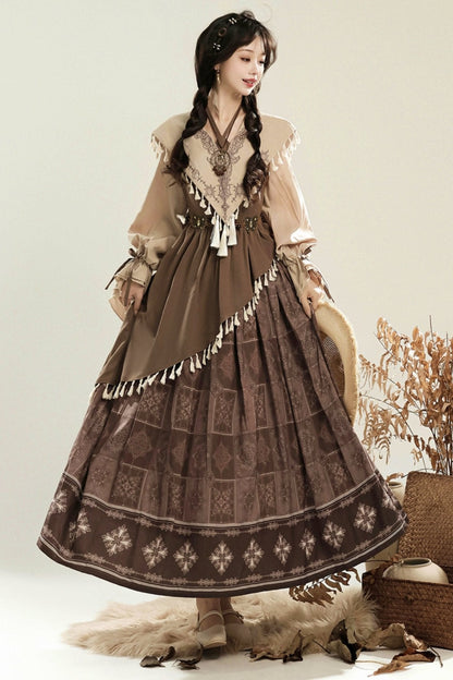 Exotic Retro Chinese-style Dress + Fake Collar