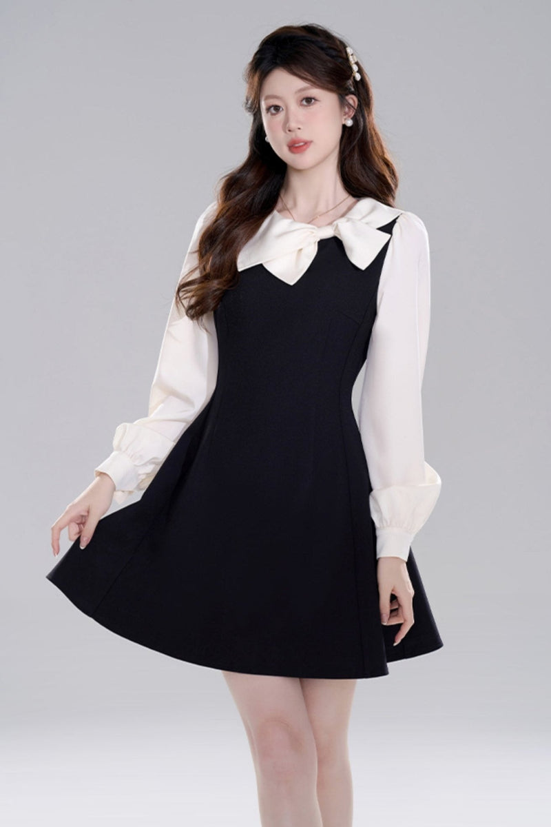 Black Waist Cinch Hepburn Dress