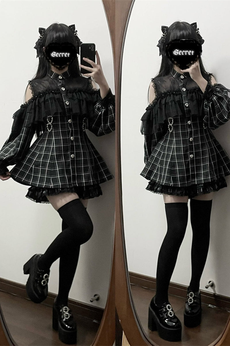[pre-order] Japanese Yarn Off Shoulder Cape Suit