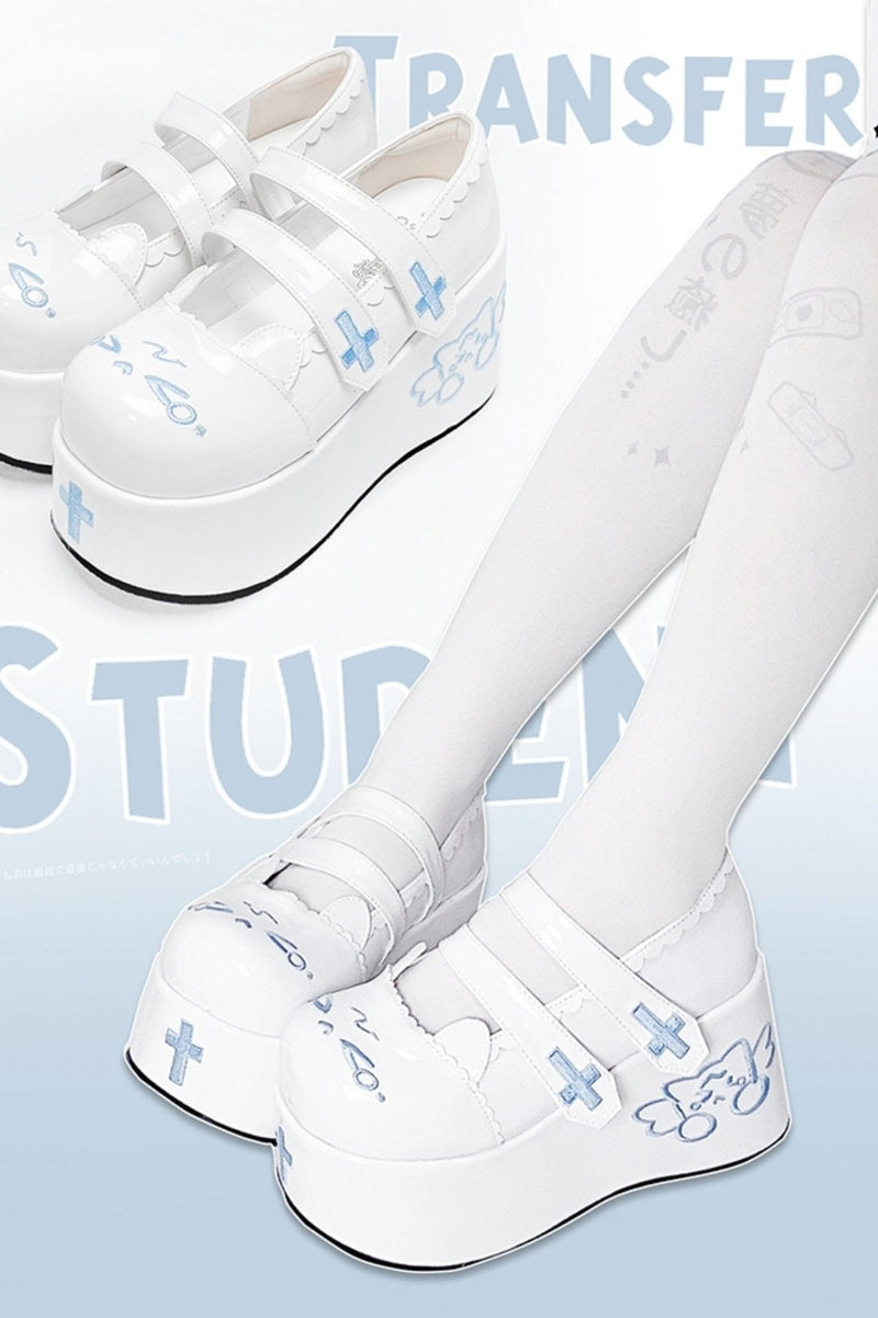 Sweet Embroidered Platform Shoes