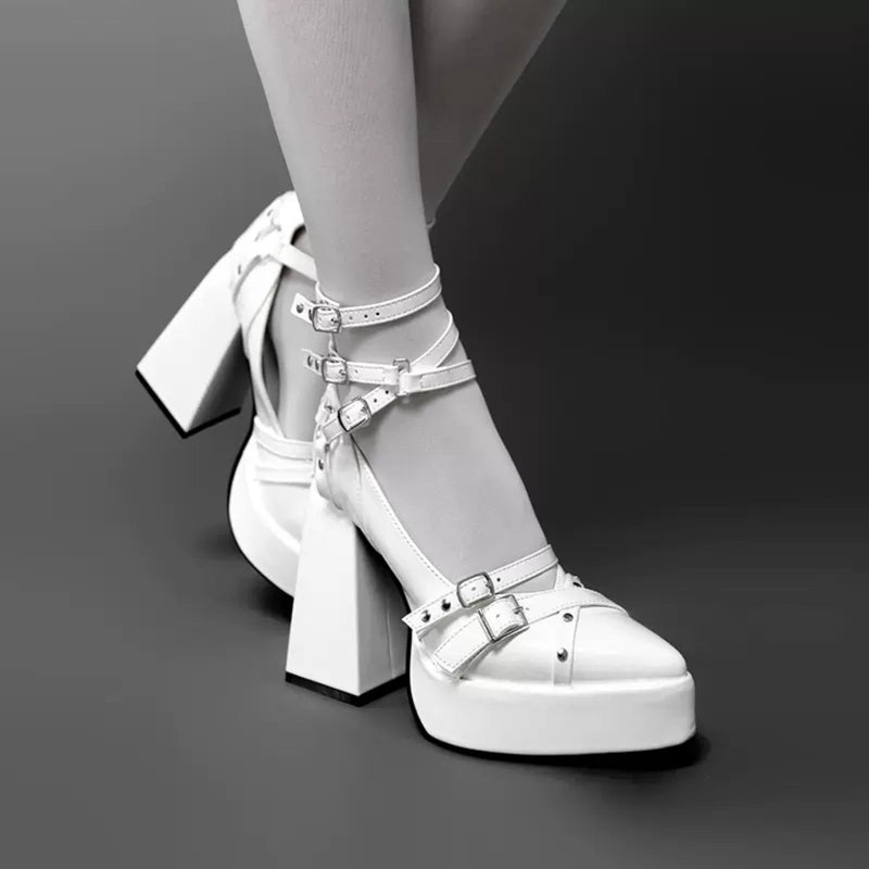 Gothic Pointed Toe Platform Heels