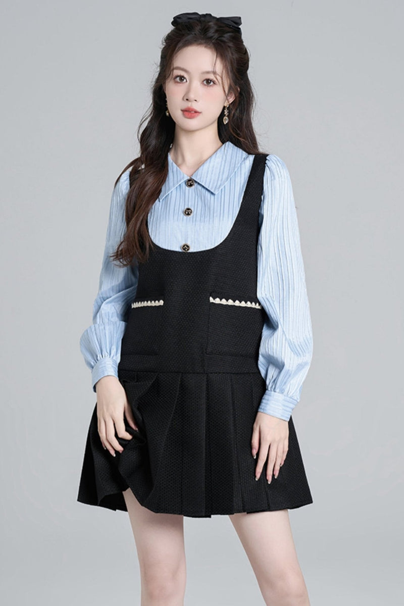 French Hepburn Pleated Doll Dress