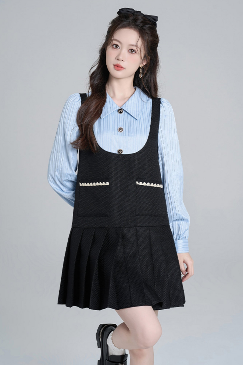 French Hepburn Pleated Doll Dress