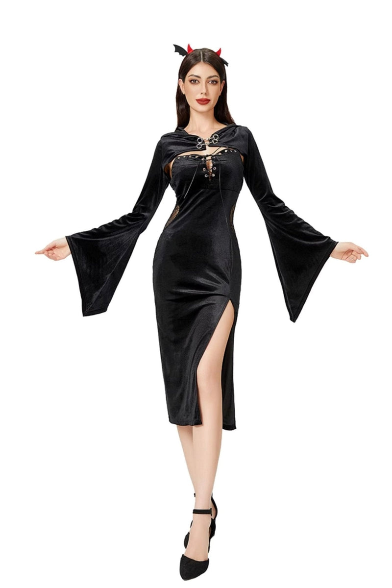 Gothic Witch Slit Cheongsam Dress