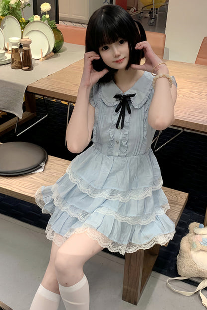 Flutter Sleeve Pink Lace Princess Dress