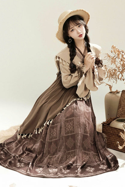 Exotic Retro Chinese-style Dress + Fake Collar
