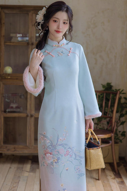 Plush Round Neck Chinese-style Set