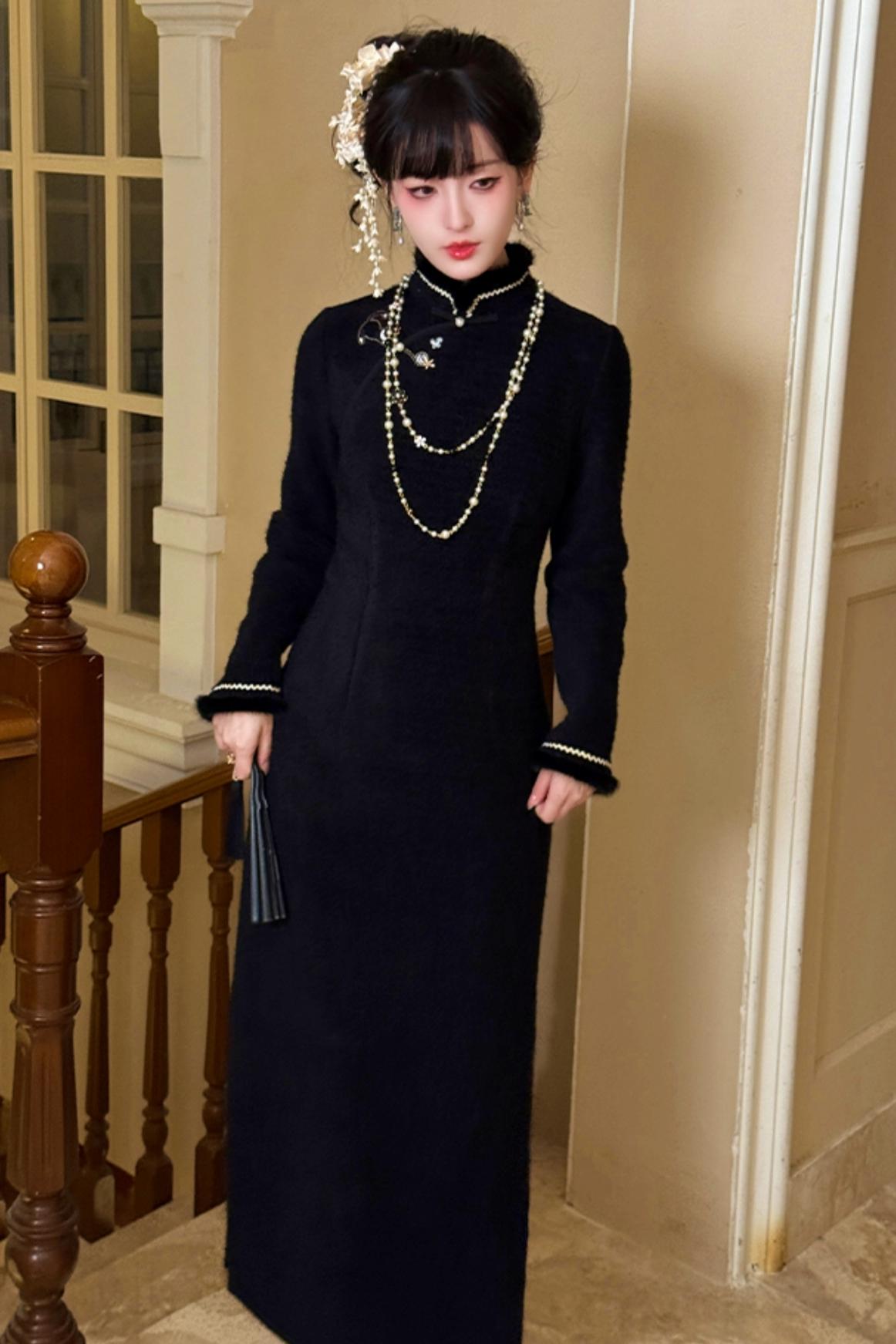 Two Tone Waist Chinese-style Dress