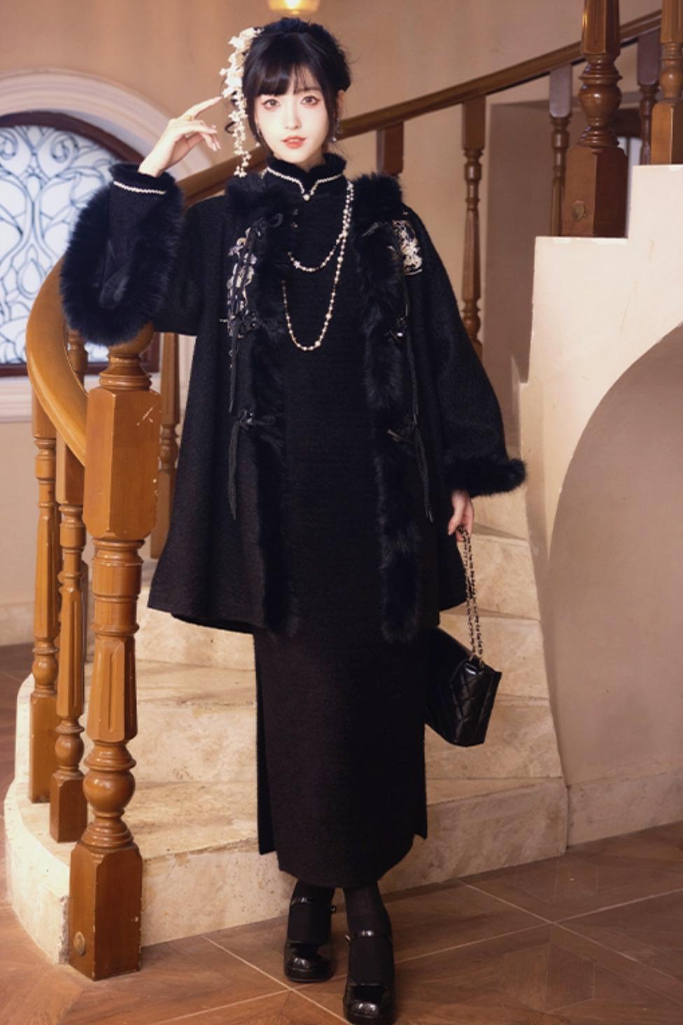 Two Tone Waist Chinese-style Dress