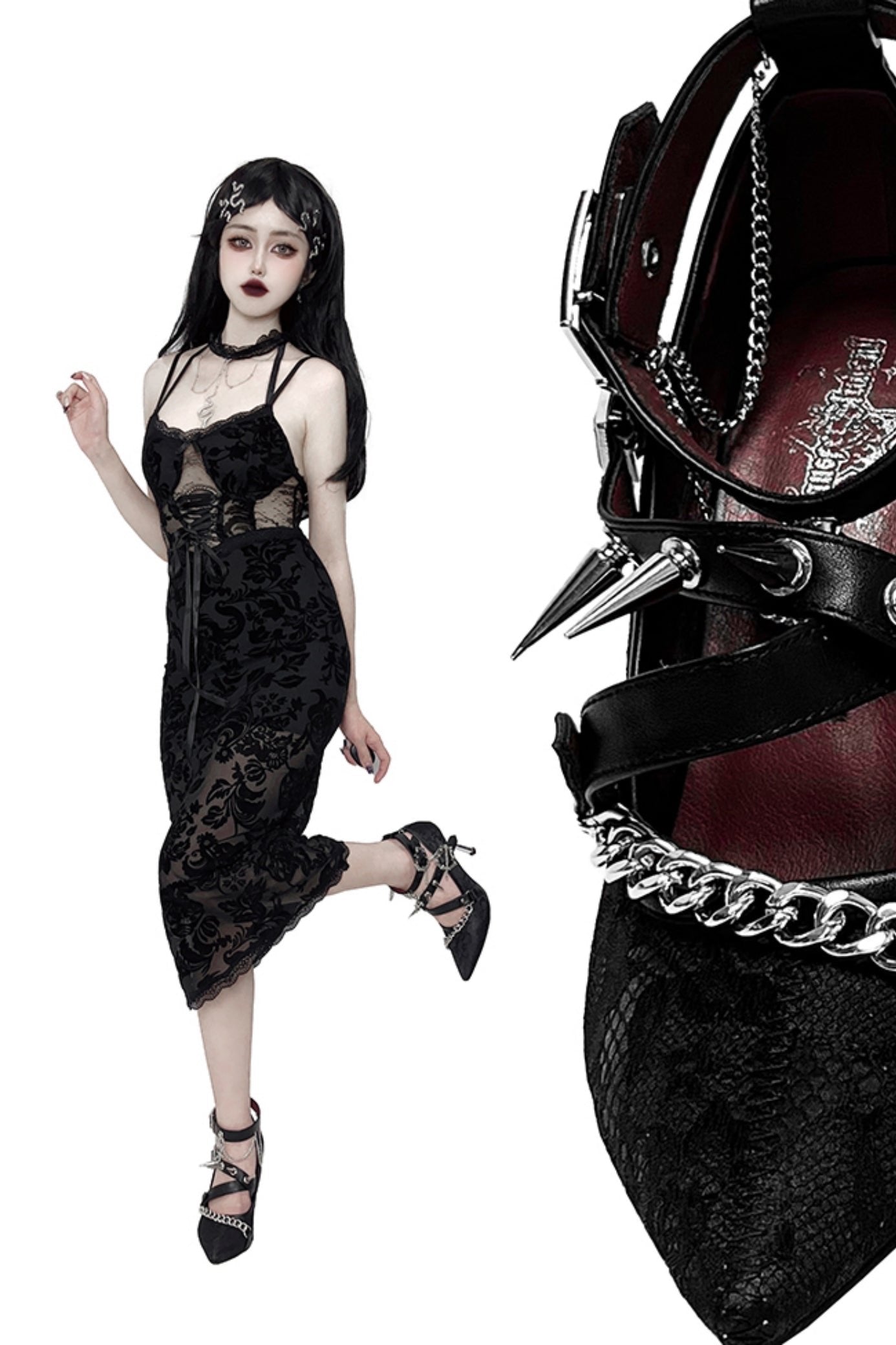 Punk Style Pointed Metal Heels