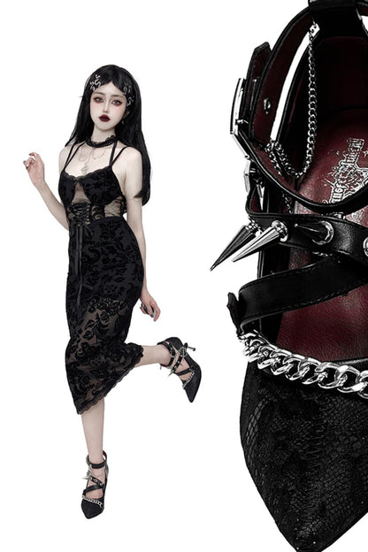 Punk Style Pointed Metal Heels