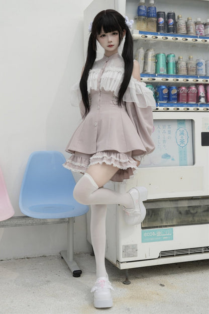 [pre-order] Japanese Yarn Off Shoulder Cape Suit