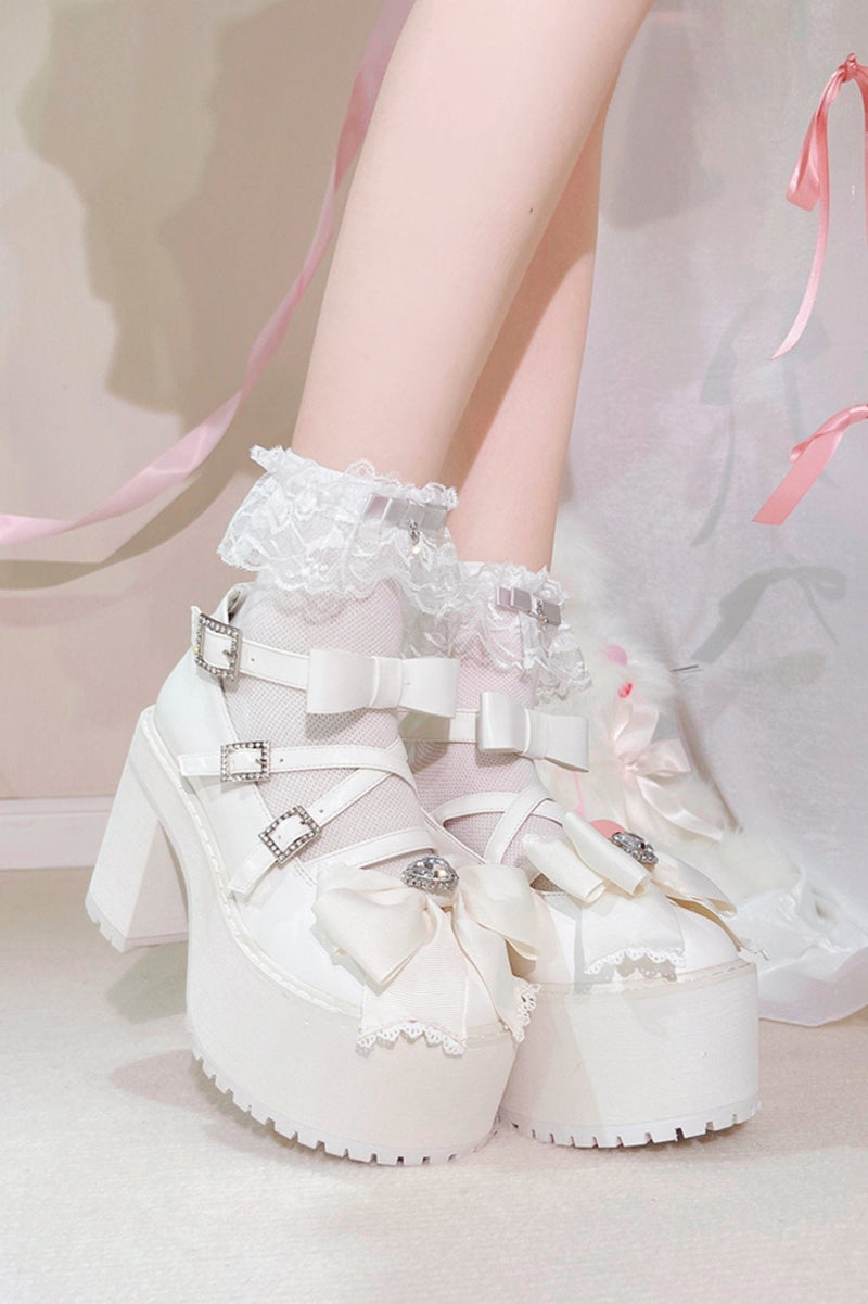 Japanese Block Heel Platform Shoes