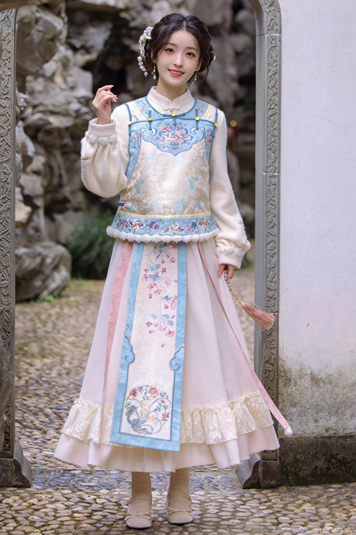 [pre-order] Autumn and Winter Vest Dress Set