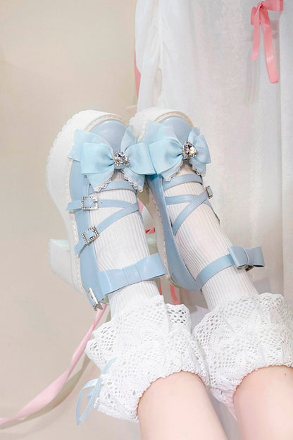 Japanese Block Heel Platform Shoes