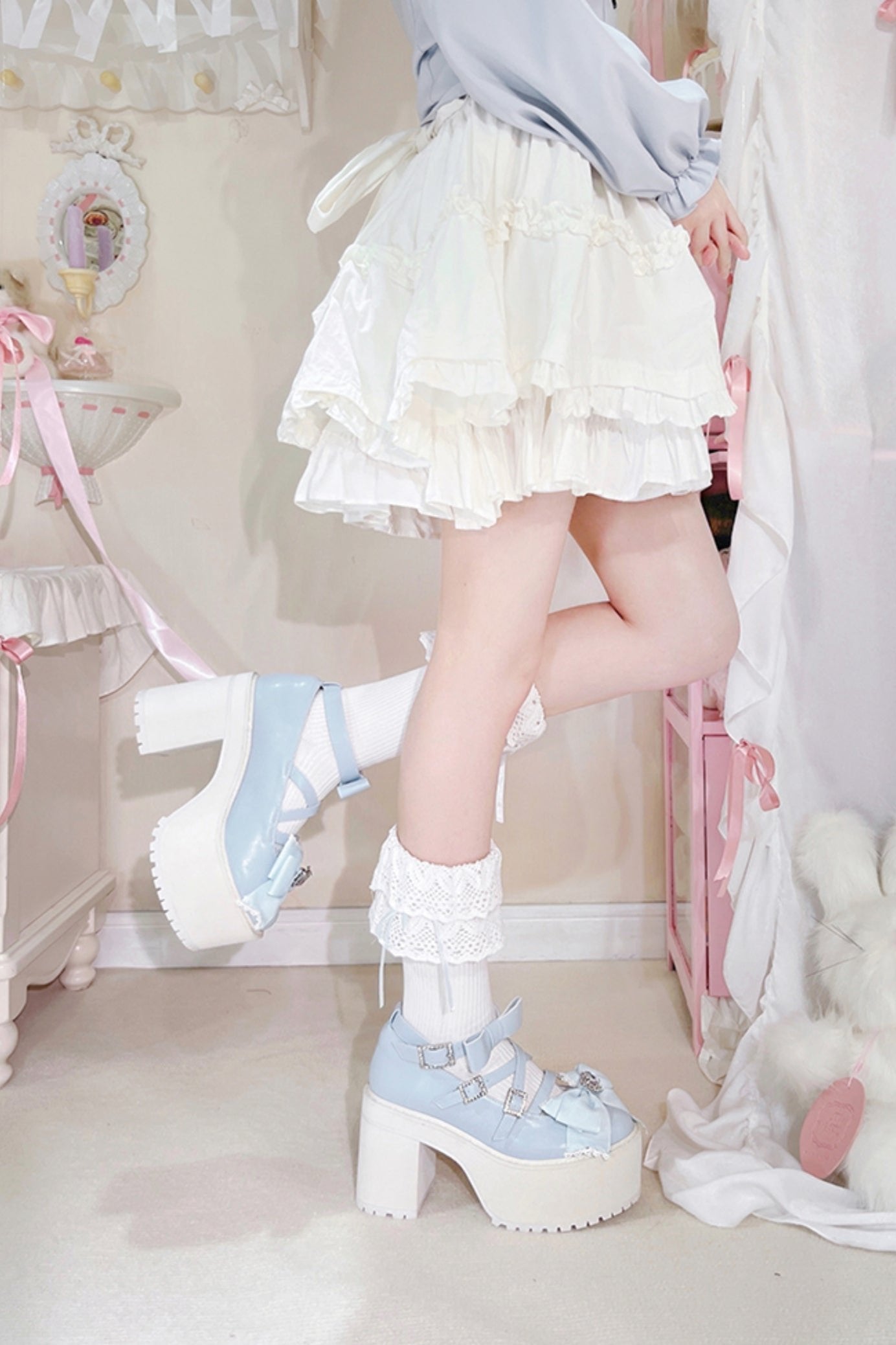 Japanese Block Heel Platform Shoes