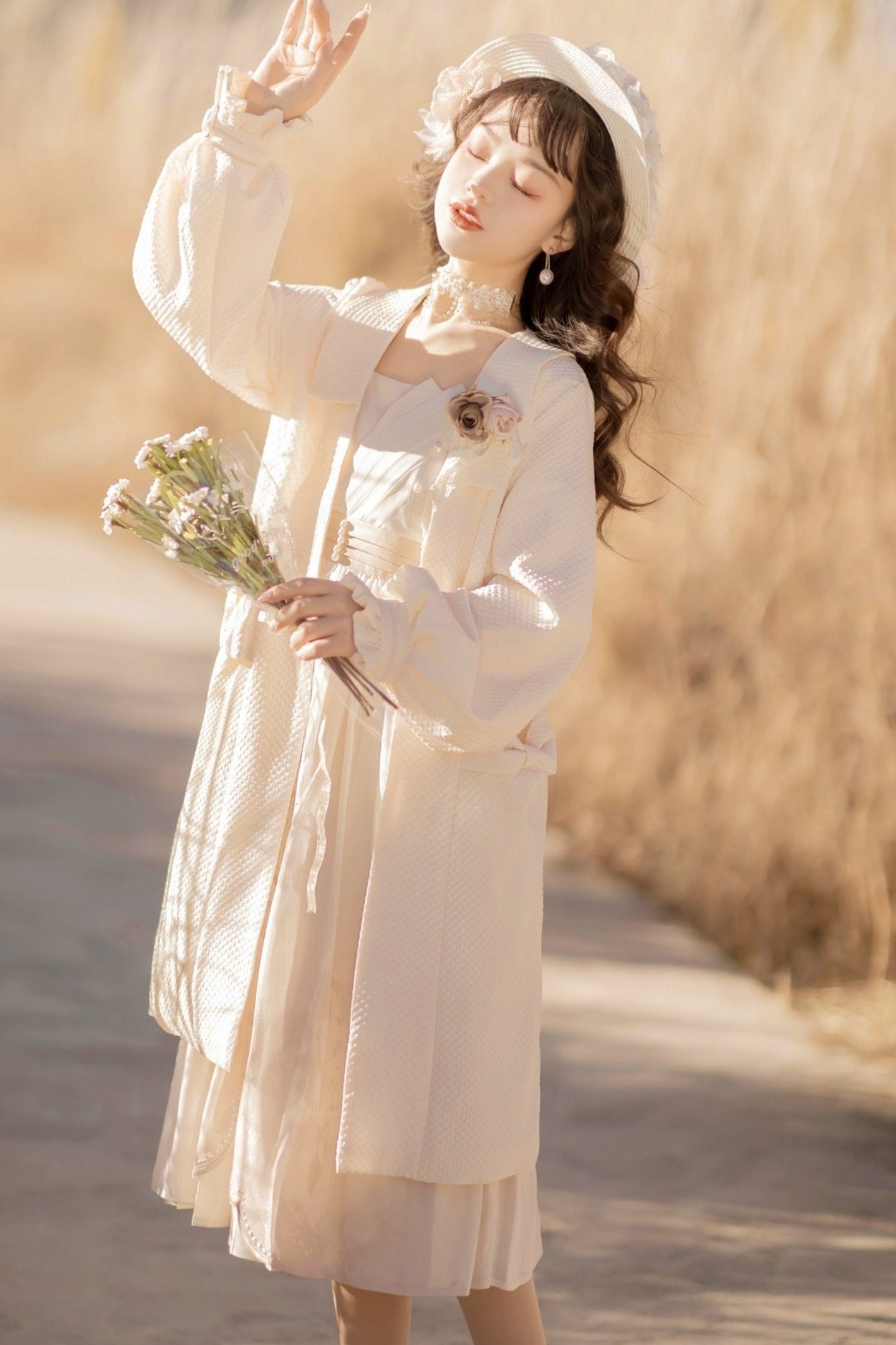 Sweet Retro Jacket + Ruffle Suspender Dress