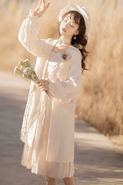 Sweet Retro Jacket + Ruffle Suspender Dress