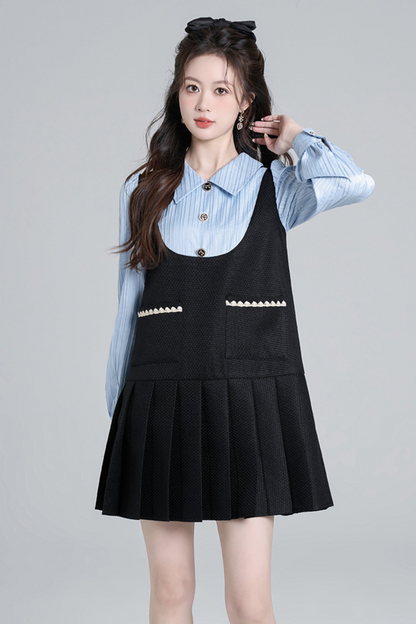 French Hepburn Pleated Doll Dress