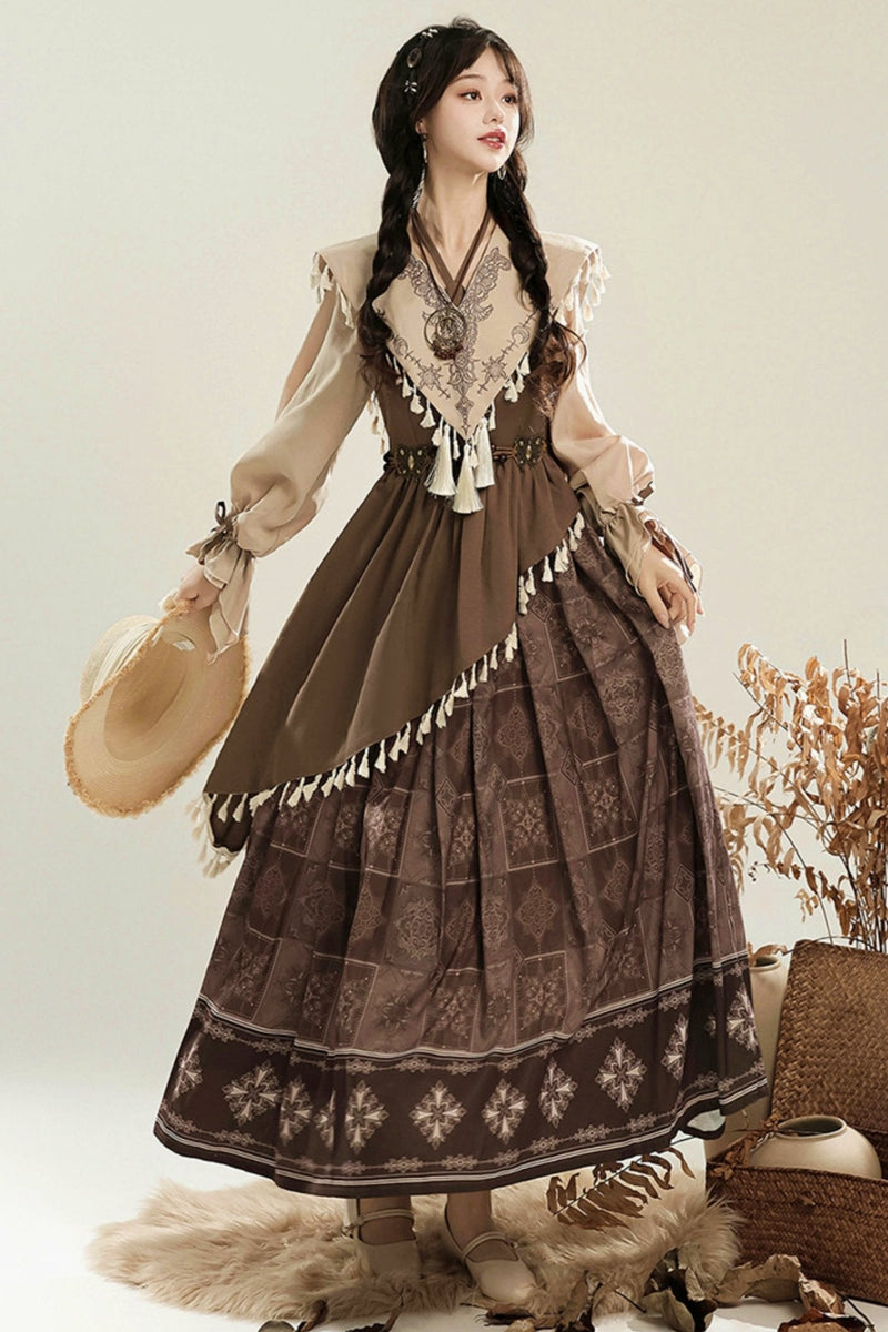 Exotic Retro Chinese-style Dress + Fake Collar
